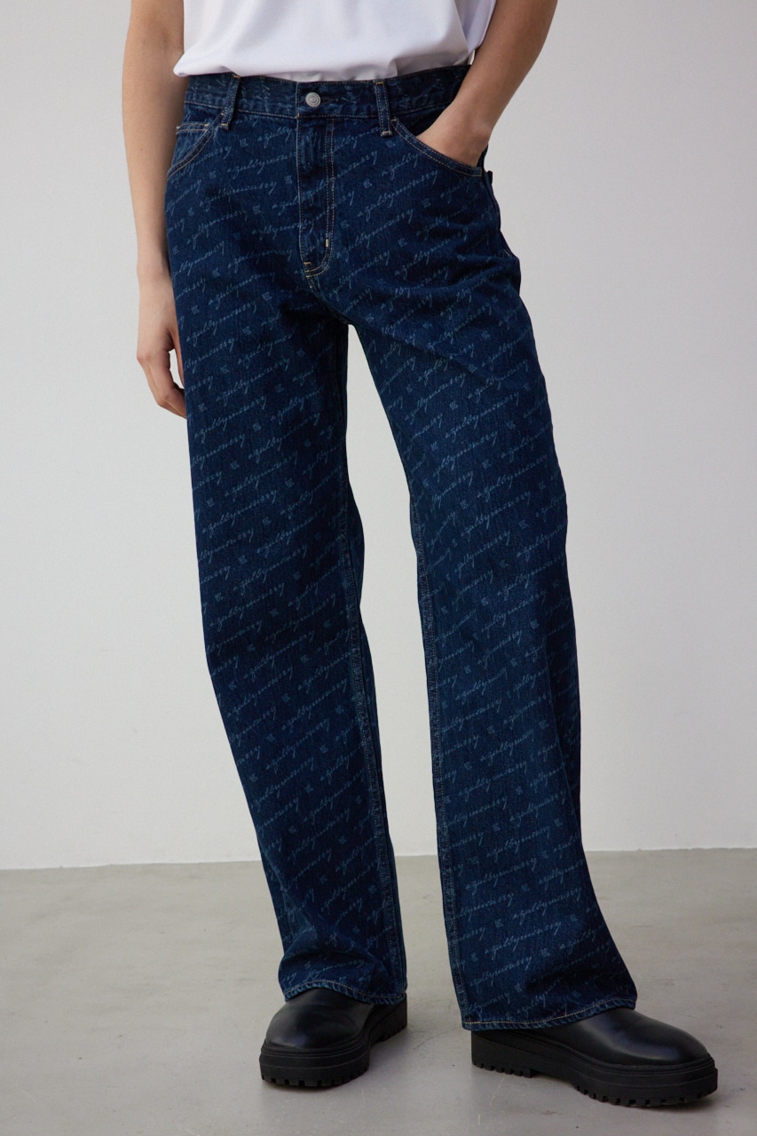 AZUL DENIM ロゴプレートワイド 柄BLU L