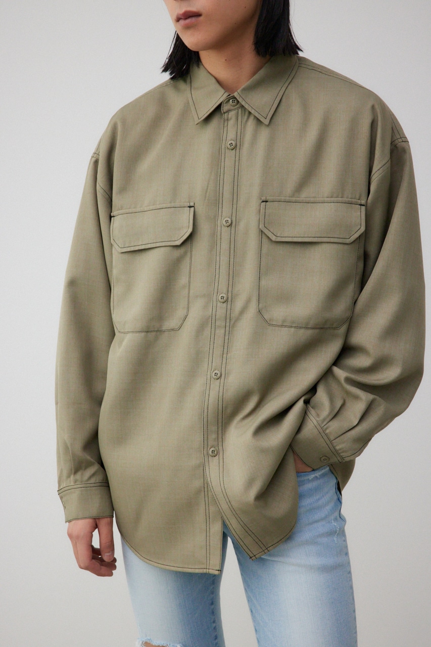 アウトステッチCPOシャツ KHA FREE