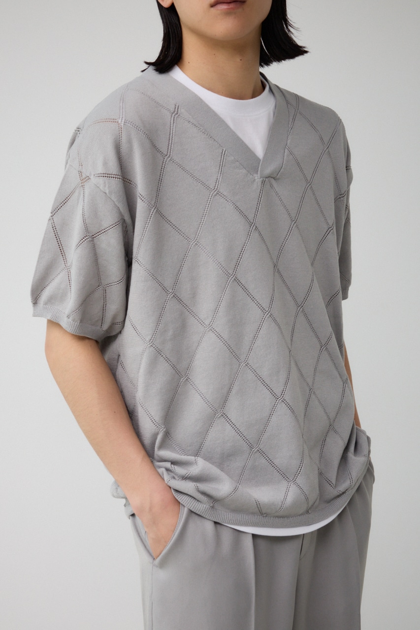 スカシアミレイヤードニット L/GRY M