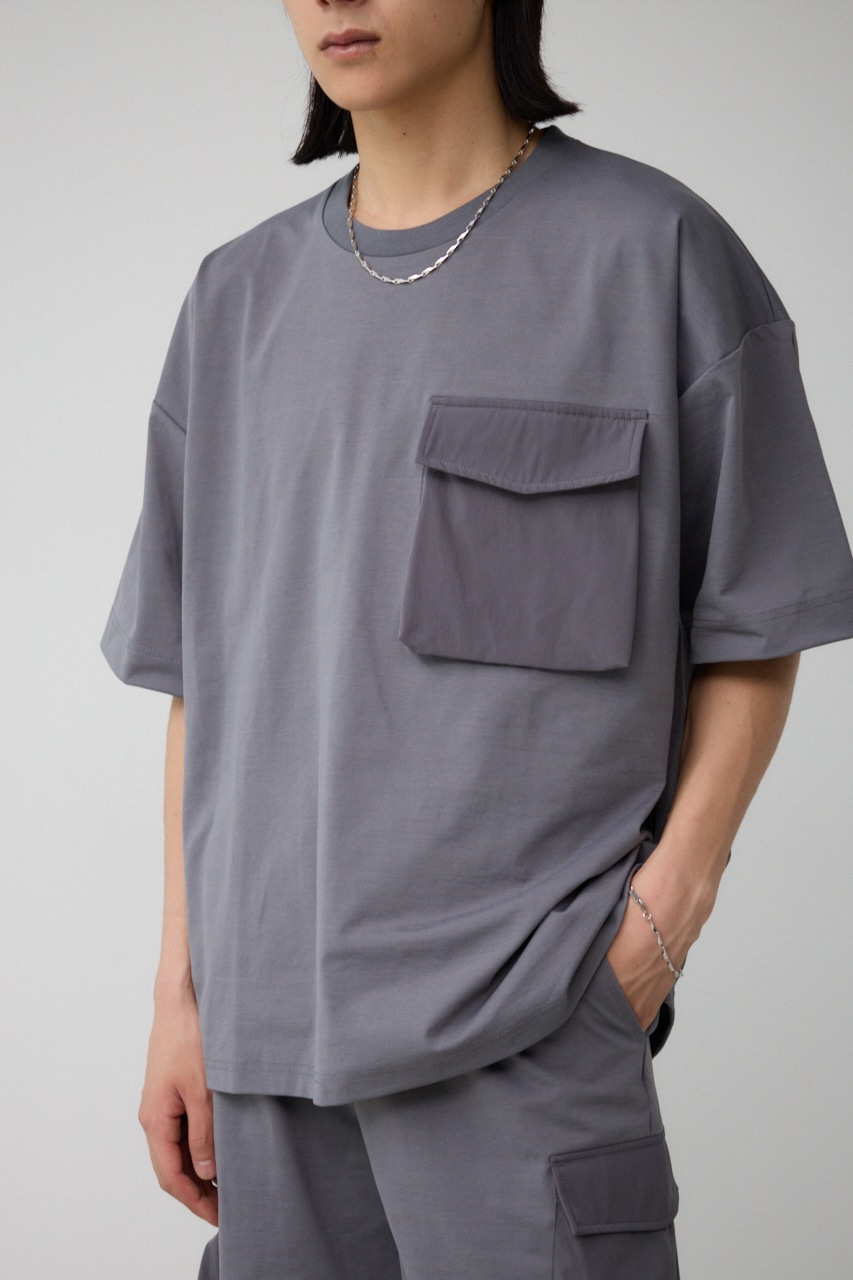 ストレッチスラブ天竺ビッグポケT GRY FREE