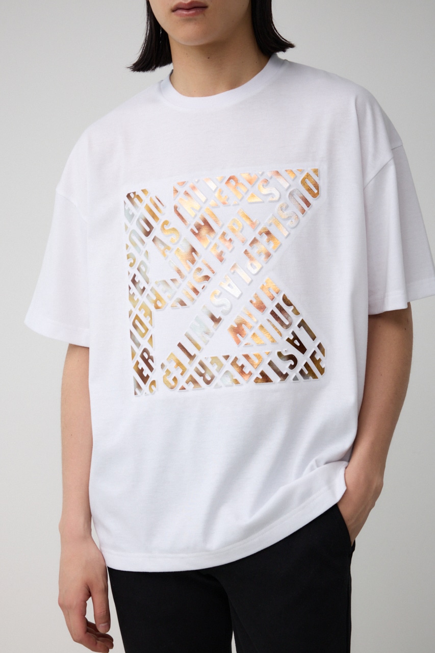 ブロンズエンボス半袖TEE WHT FREE