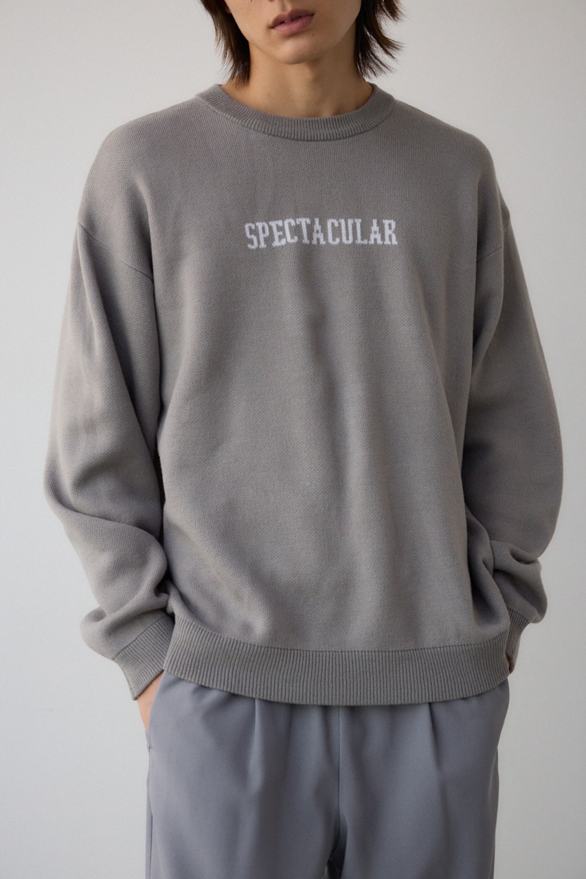 ロゴジャガードニット GRY L