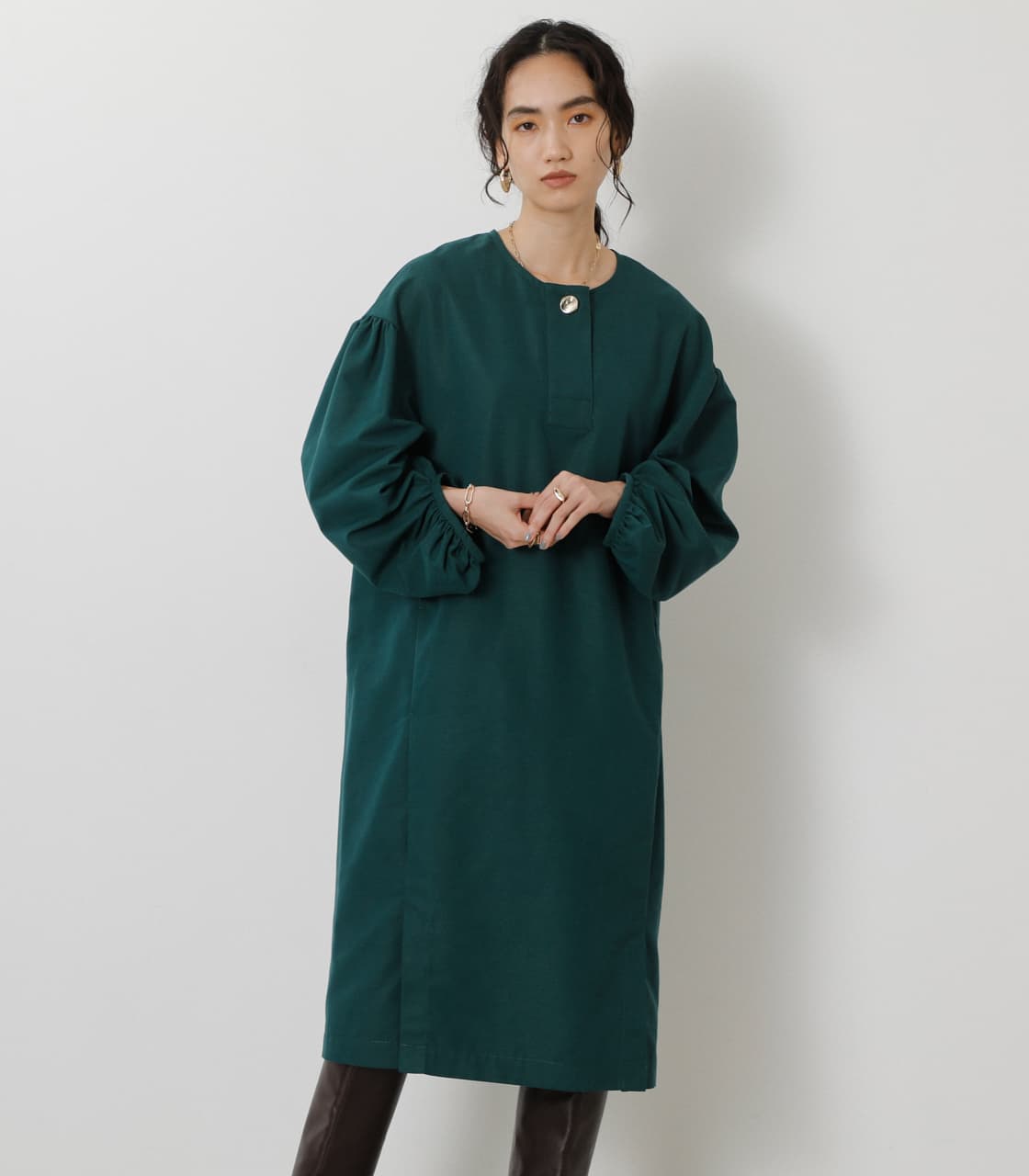 デフォルメギャザースリーブワンピース S D Grn ワンピース ミニ ミディアム バロックジャパンリミテッド 公式通販サイト Shel Tter Web Store シェルターウェブストア