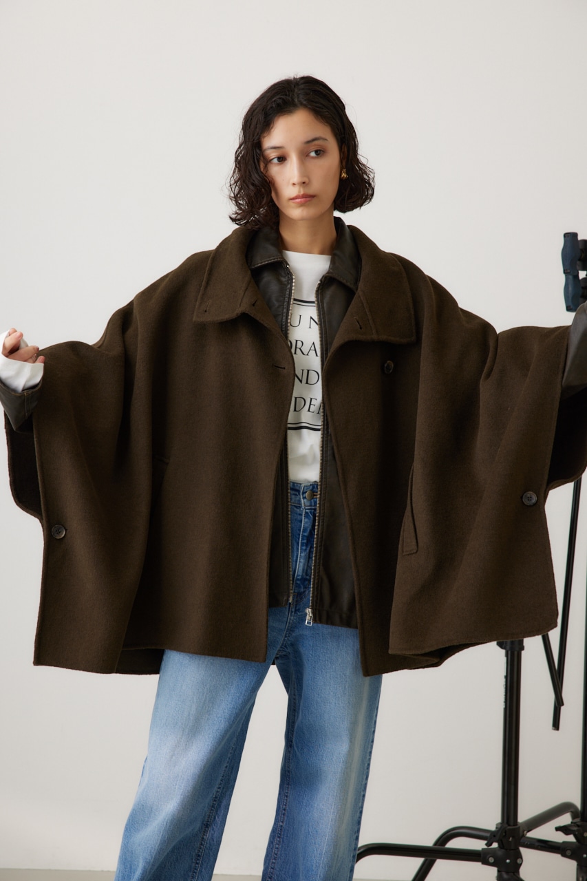 crie conforto | スタンドネックポンチョ (コート ) |SHEL'TTER