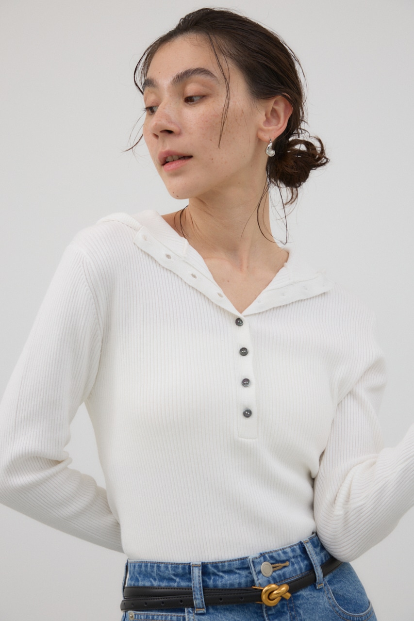 バラクラバニットプルオーバー O/WHT FREE