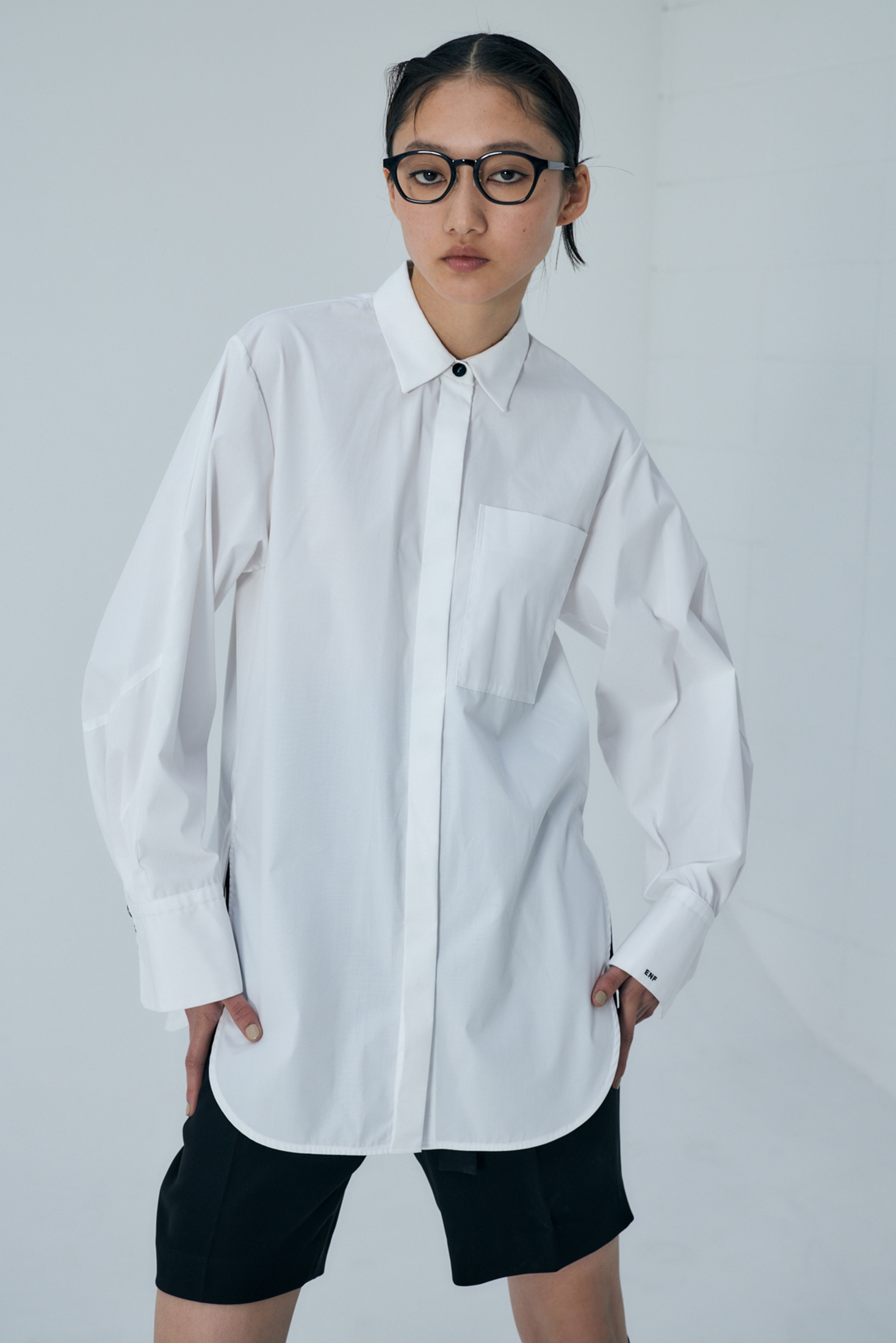 SOLID-SLEEVE SHIRT｜38｜WHT｜SHIRTS AND BLOUSES｜|ENFÖLD OFFICIAL 