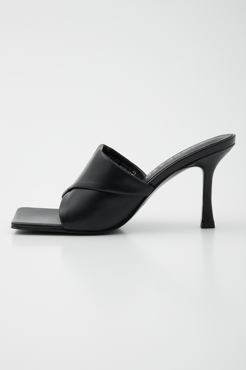 ノーヴァスクエアヒールサンダル BLK 23.5cm