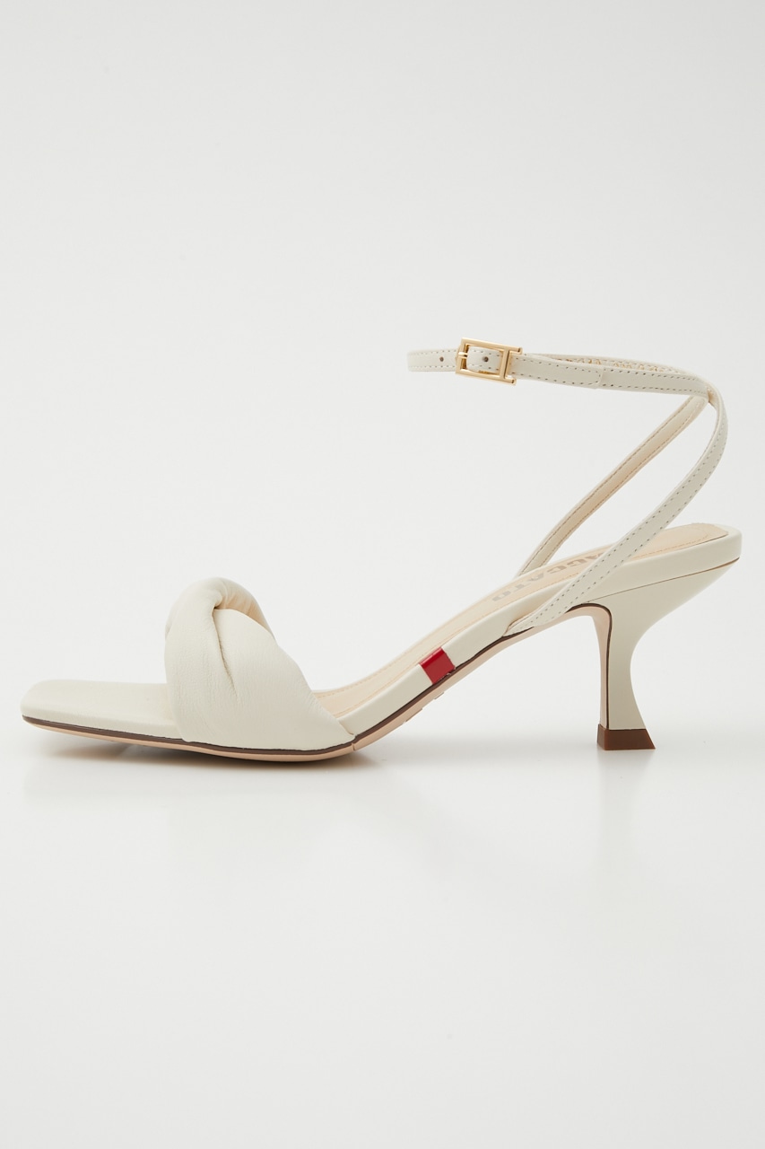 パッファーアンクルストラップサンダル WHT 22.0cm