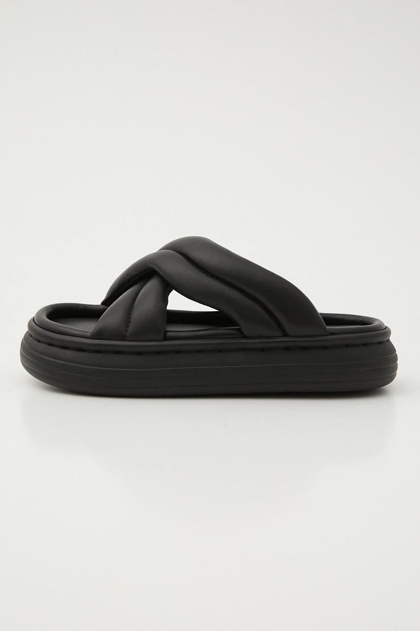 パファーライトクロスサンダル BLK 24.0cm