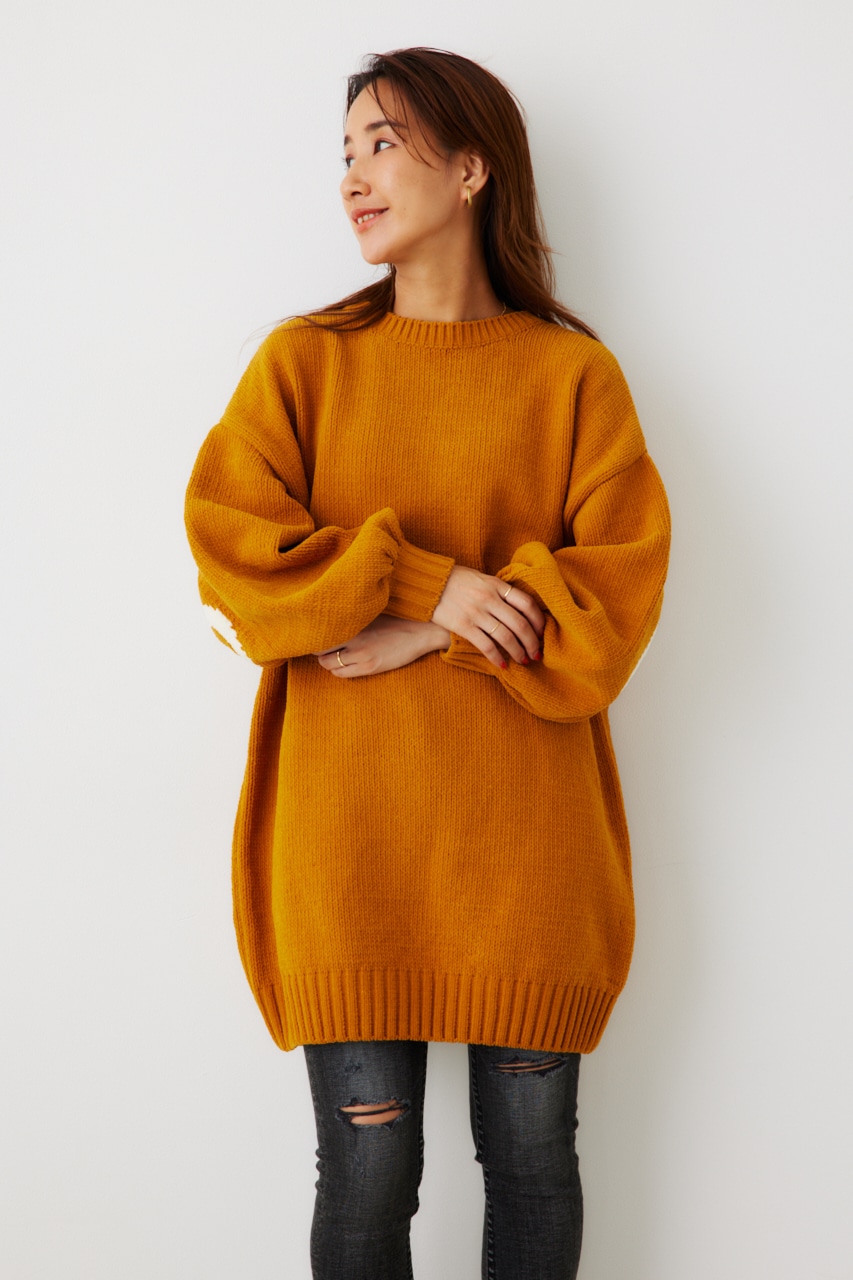 残りわずか！ mideal 2way ribbon knit オレンジ orange - トップス