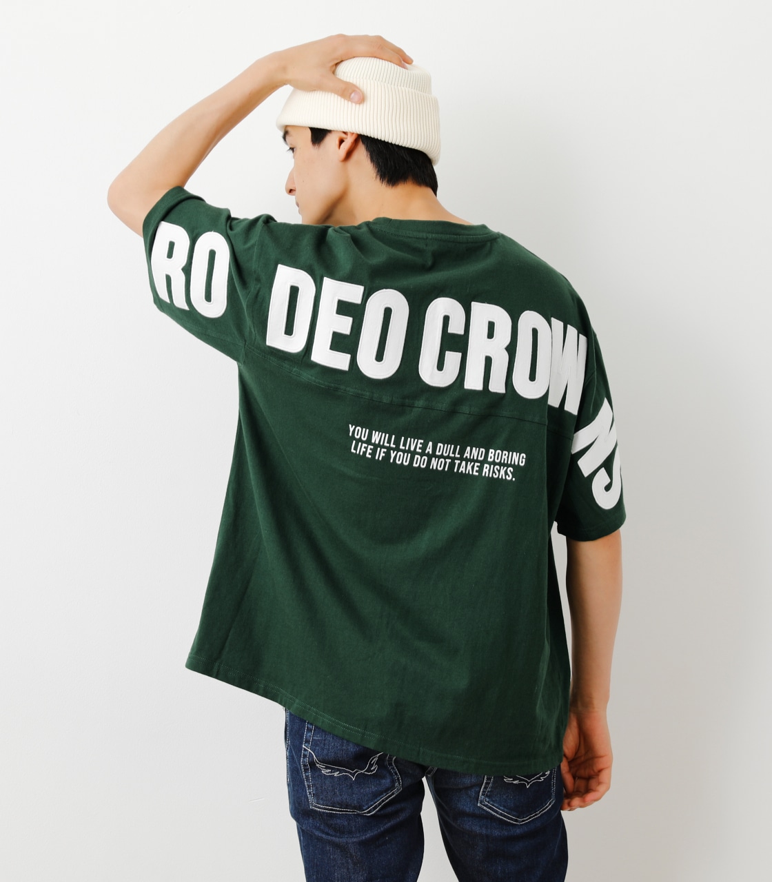 RODEO CROWNS WIDE BOWL | メンズ切り替えロゴTシャツ (Tシャツ