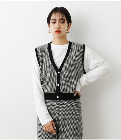 Web限定 ニットビスチェ ロングtシャツ Free 柄blk ニットバロックジャパンリミテッド 公式通販サイト Shel Tter Web Store シェルターウェブストア