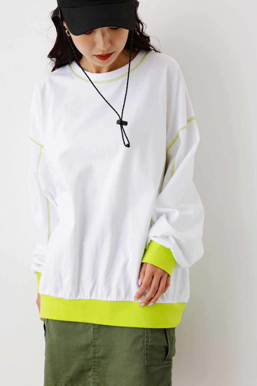 【一部店舗・WEB限定】Color ステッチL/S Tシャツ WHT FREE