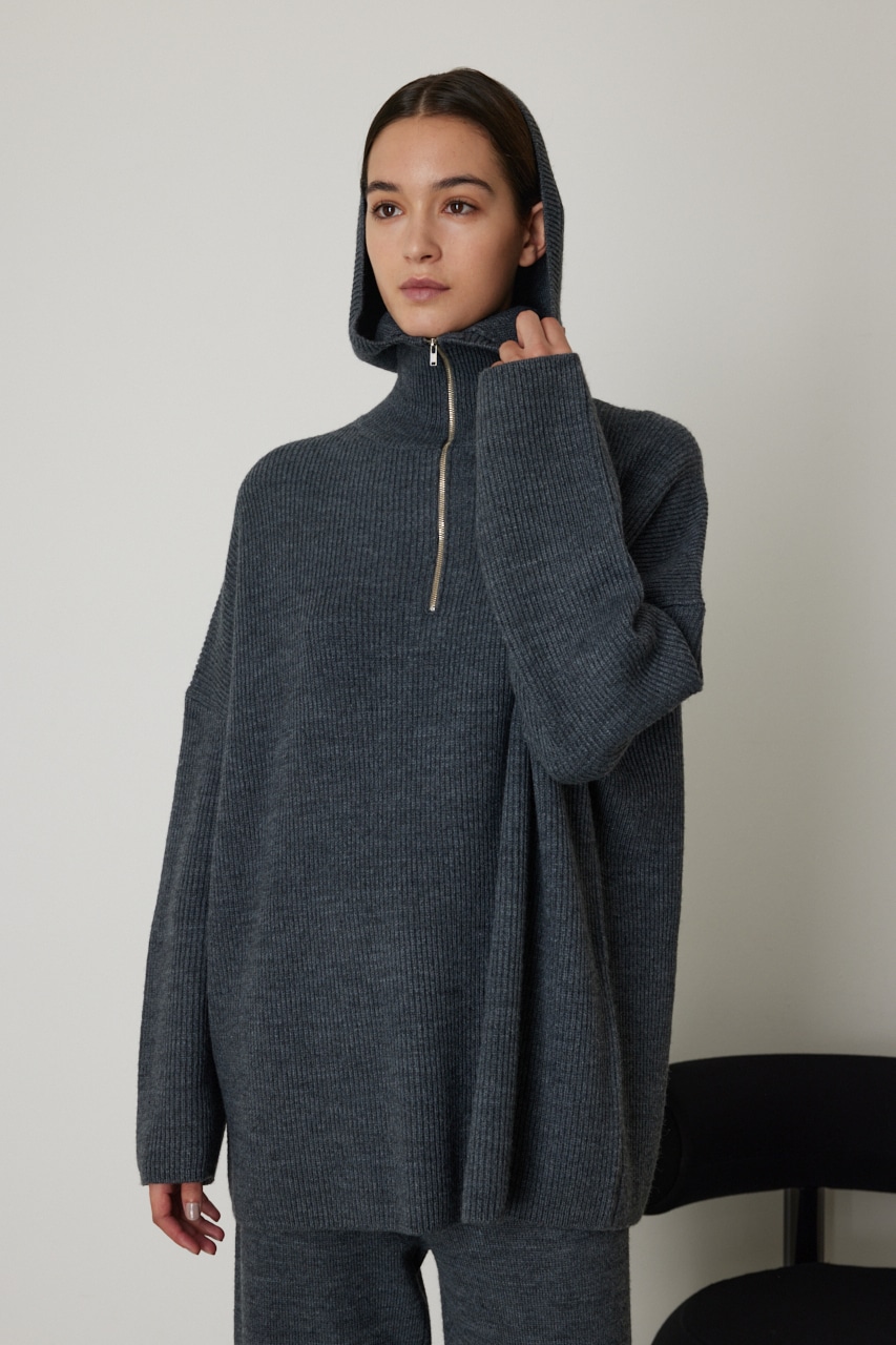 11/1- order start Hood over knit tunic C.GRY FREE