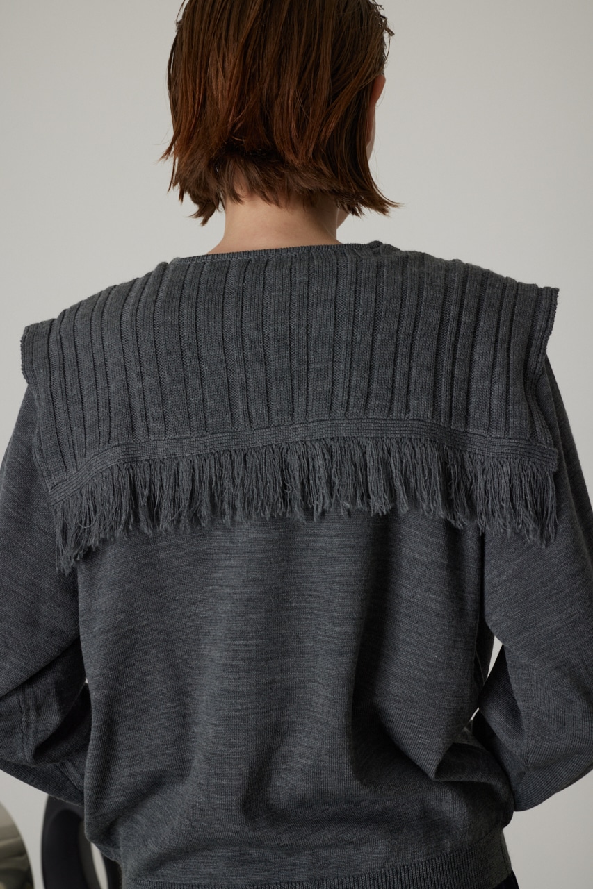 10/4- order start Shoulder design knit tops GRY FREE