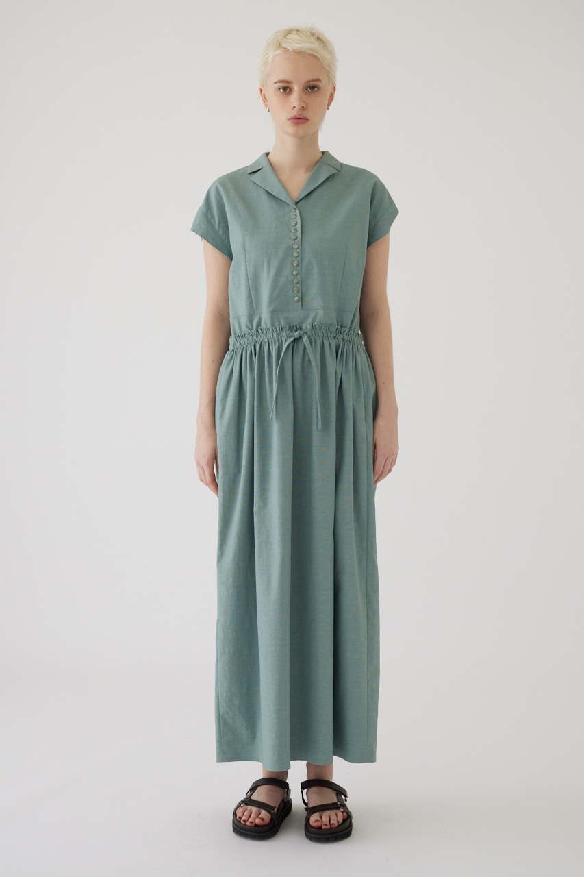 4/17- order start Waist narrow long dress L/BLU 38