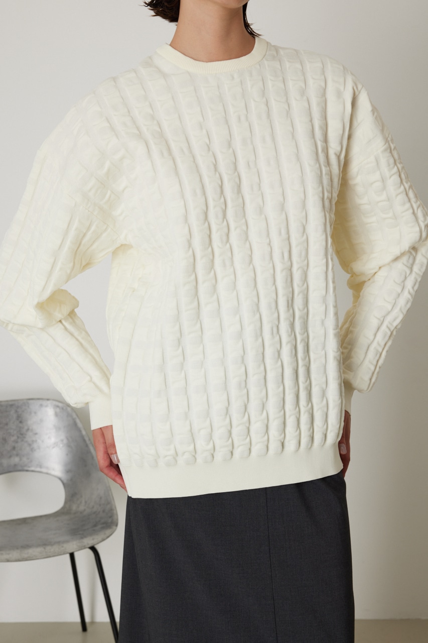 12/6- order start Uneven surface over knit O/WHT FREE