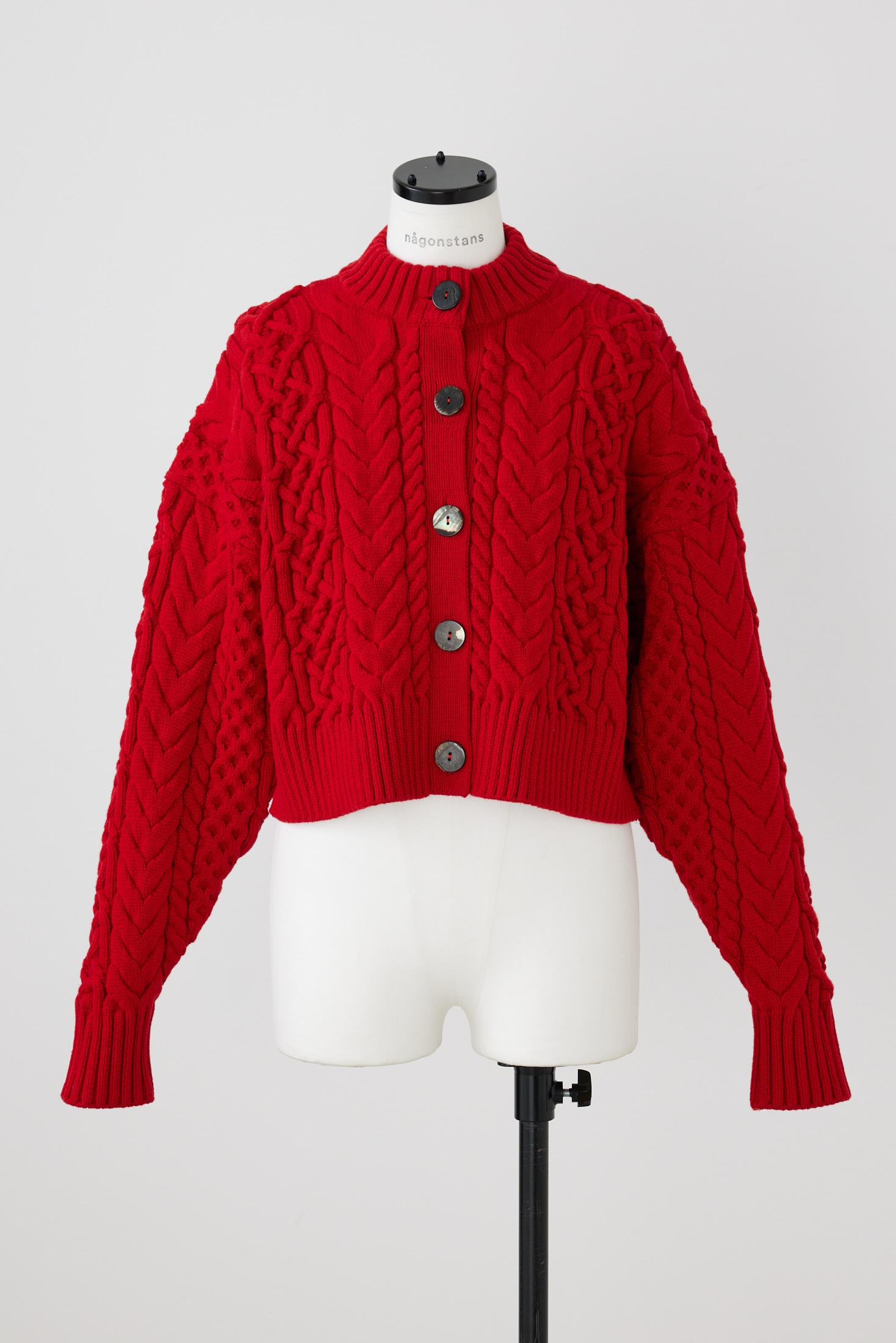 cable knit cardigan｜M｜BLK｜knit wear｜någonstans official online store