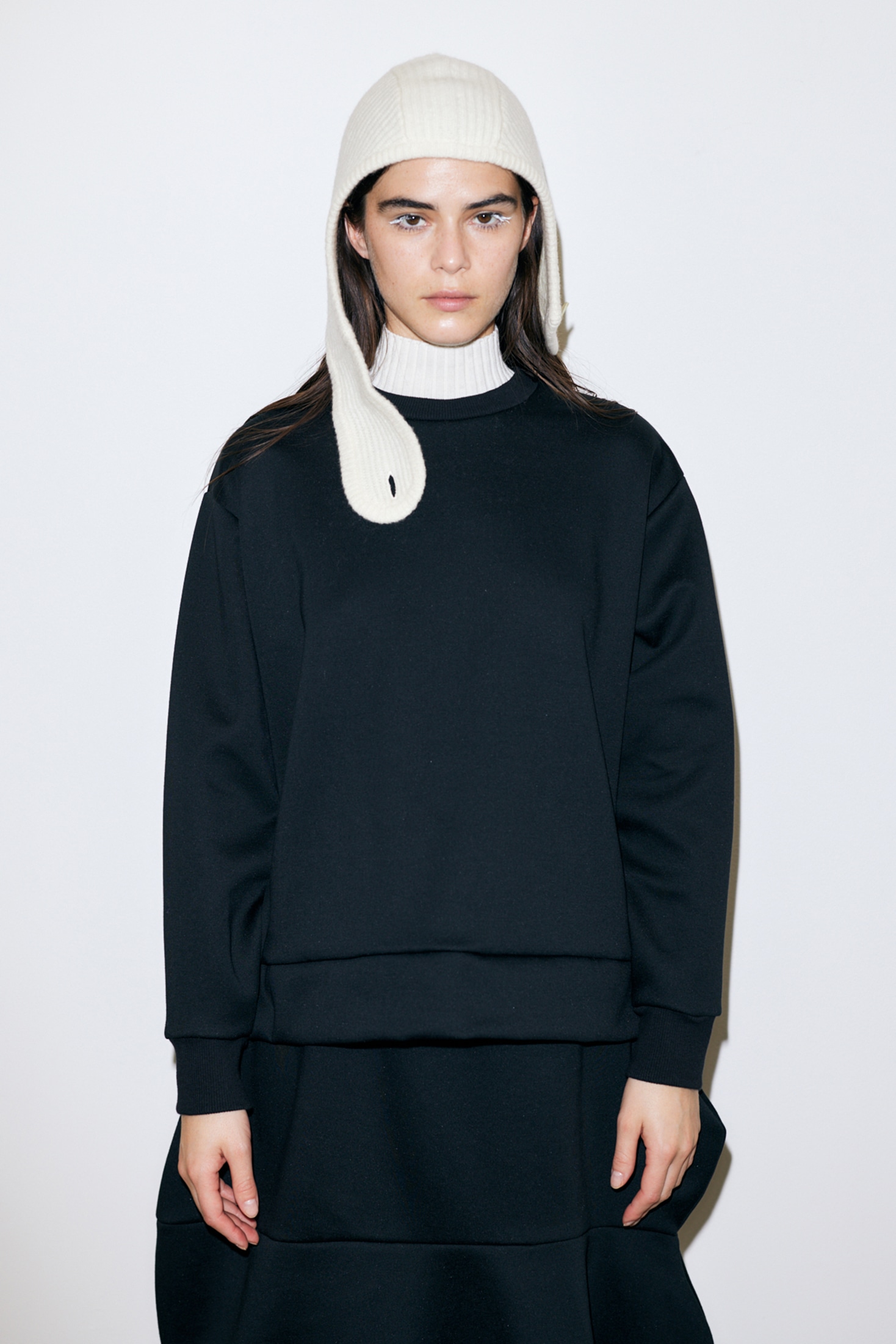 layered-neck pullover