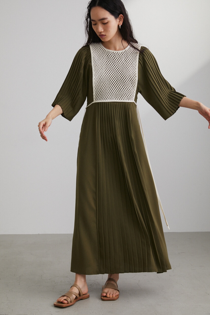 メッシュコンビプリーツワンピース S Kha ワンピース ミニ ミディアム バロックジャパンリミテッド 公式通販サイト Shel Tter Web Store シェルターウェブストア