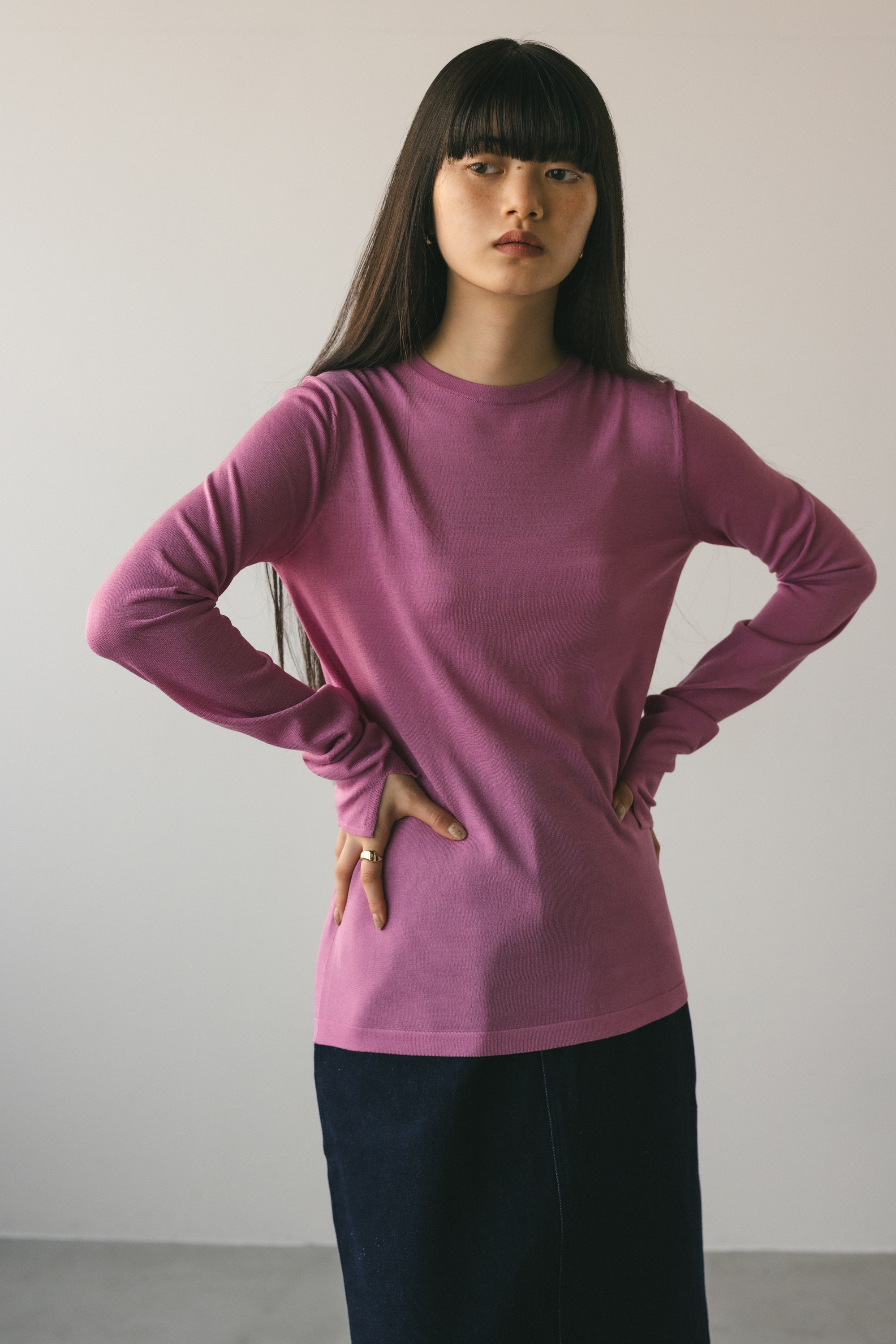 スリットスリーブニット PNK FREE