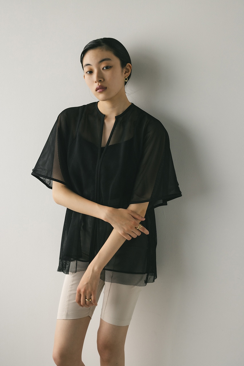 パイピングメッシュトップ BLK FREE