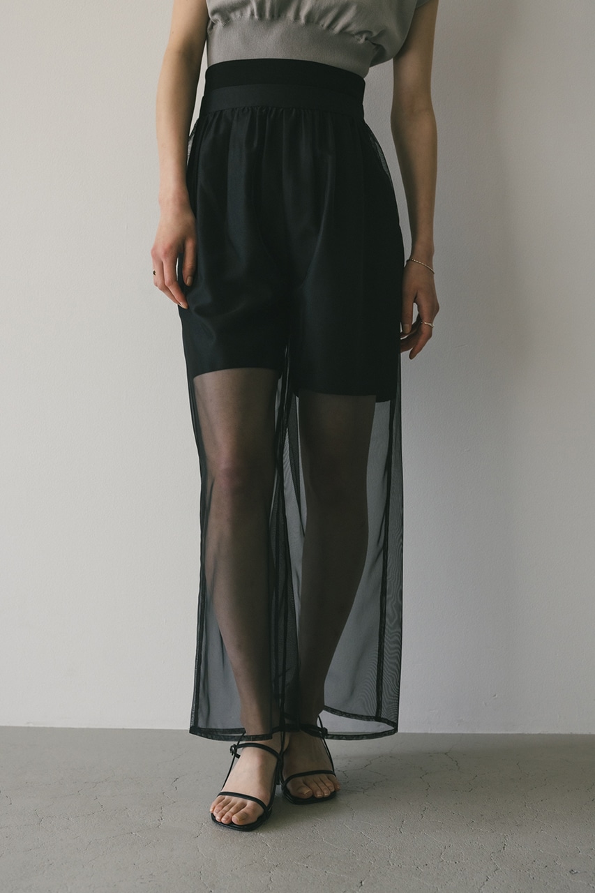 ハイシアーレイヤードパンツ BLK S