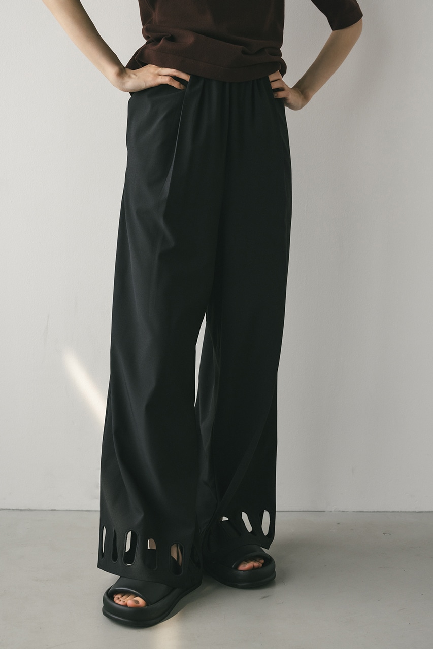 ヘムホールリラックスパンツ BLK M