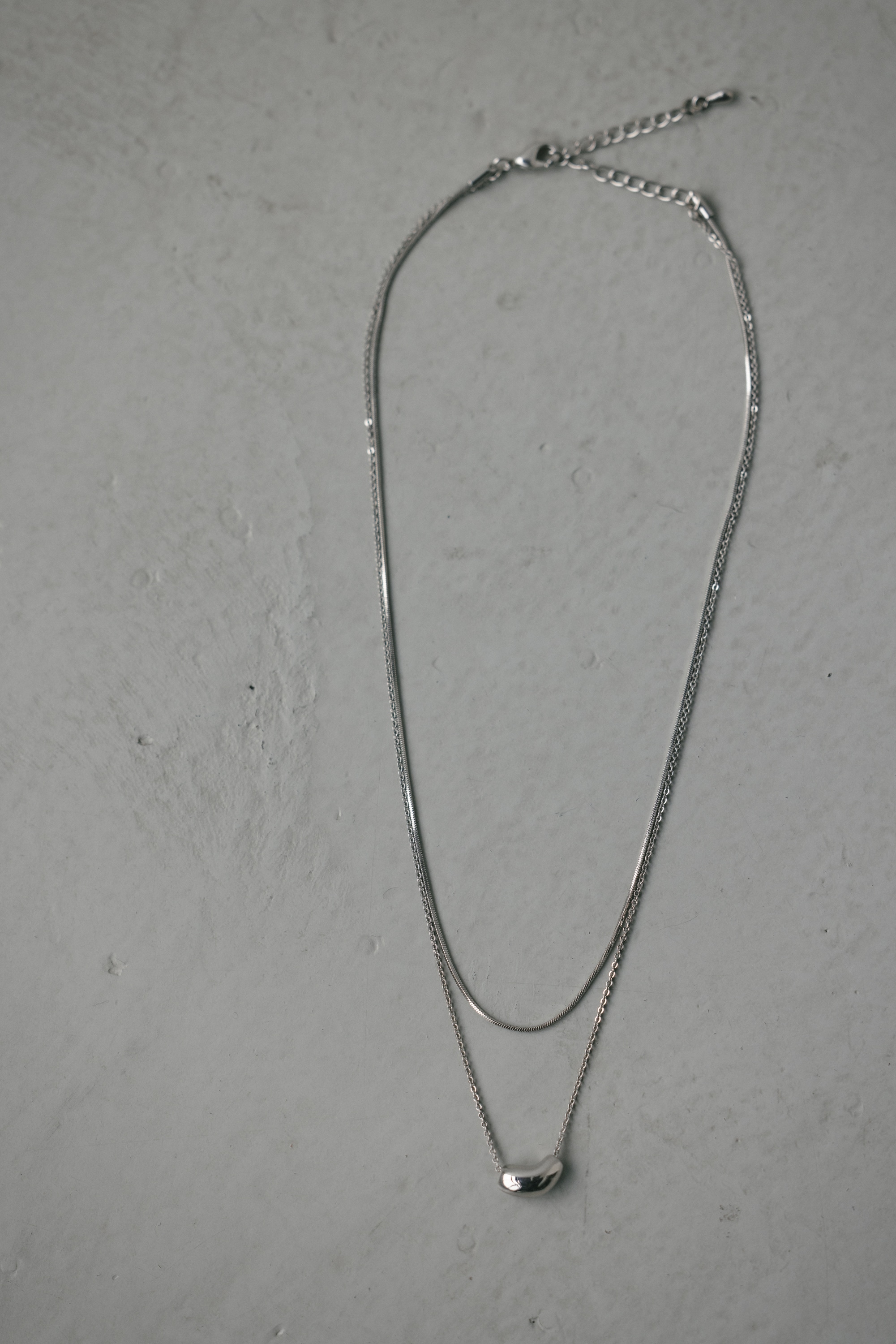 ダブルラインモチーフネックレス SLV FREE