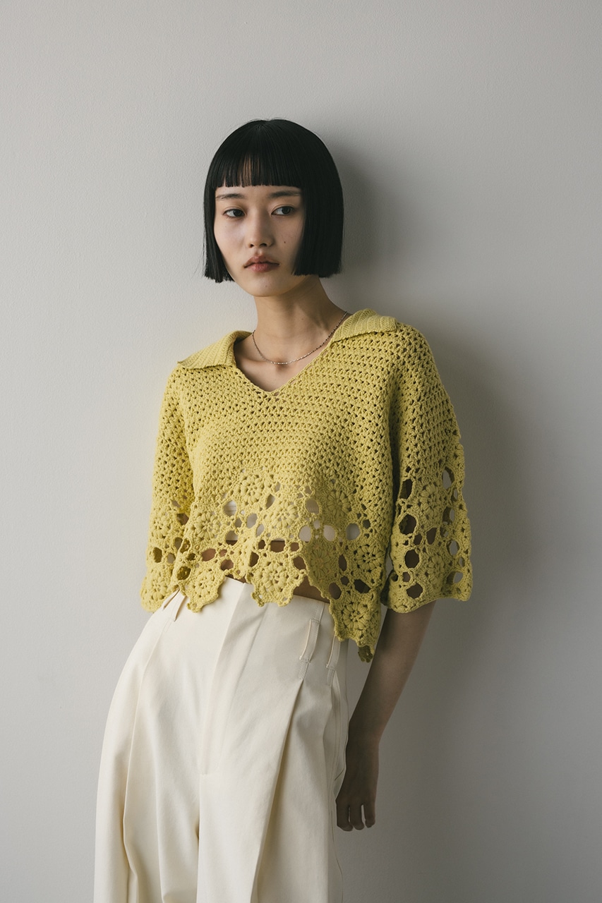 ハンドメイドクロシェニット LIME FREE