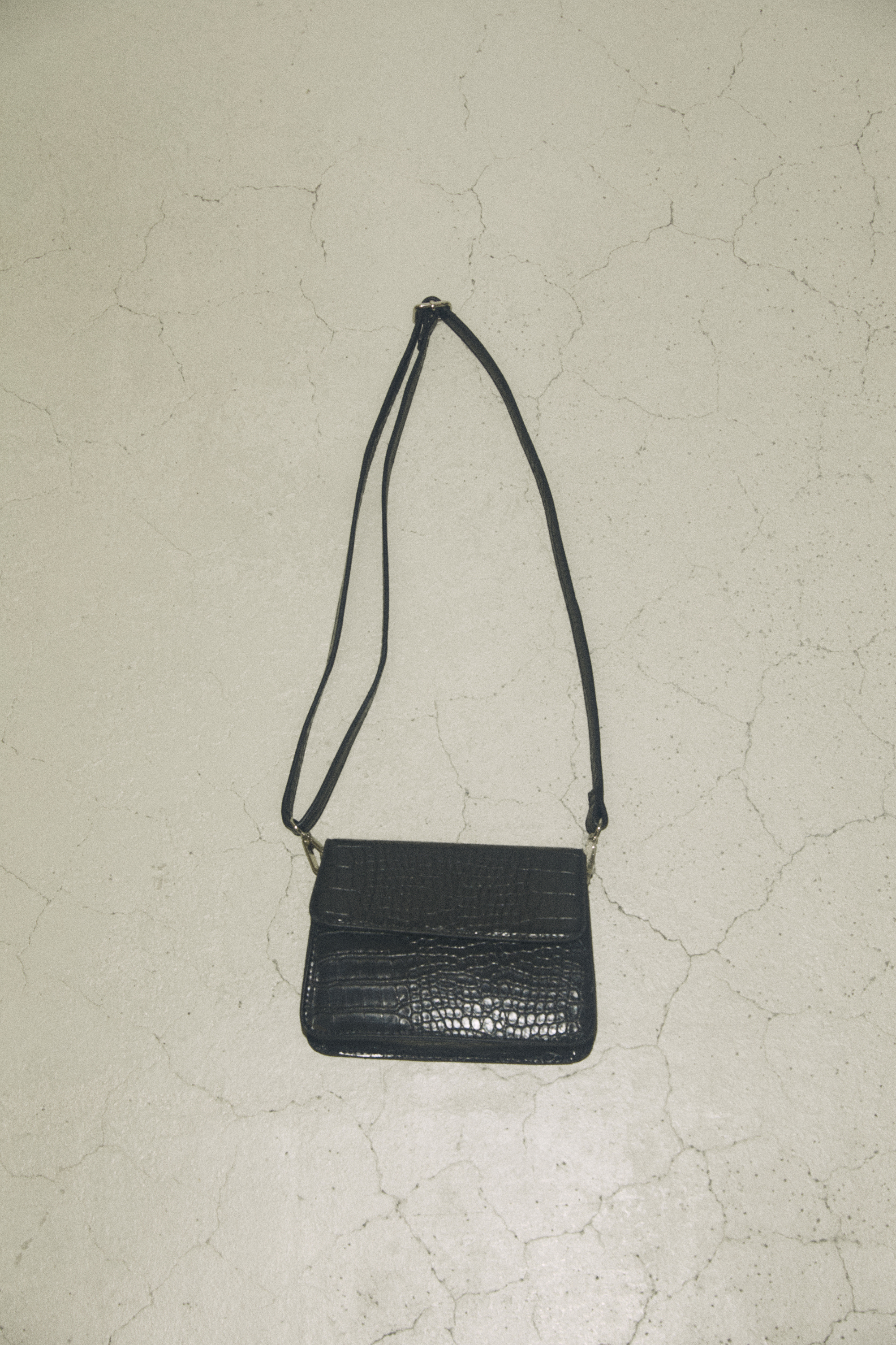 COMPACT CROCO BAG（BLK） BLK F