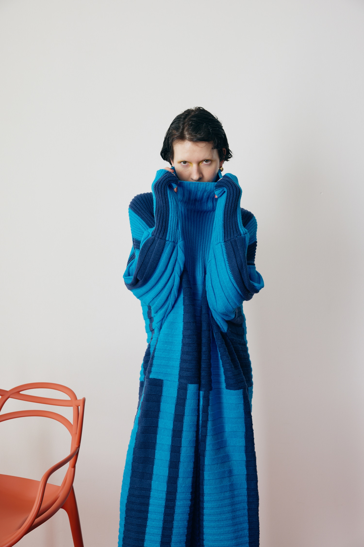 herin.cye box knit dress ニットワンピース ハイネック Box knit