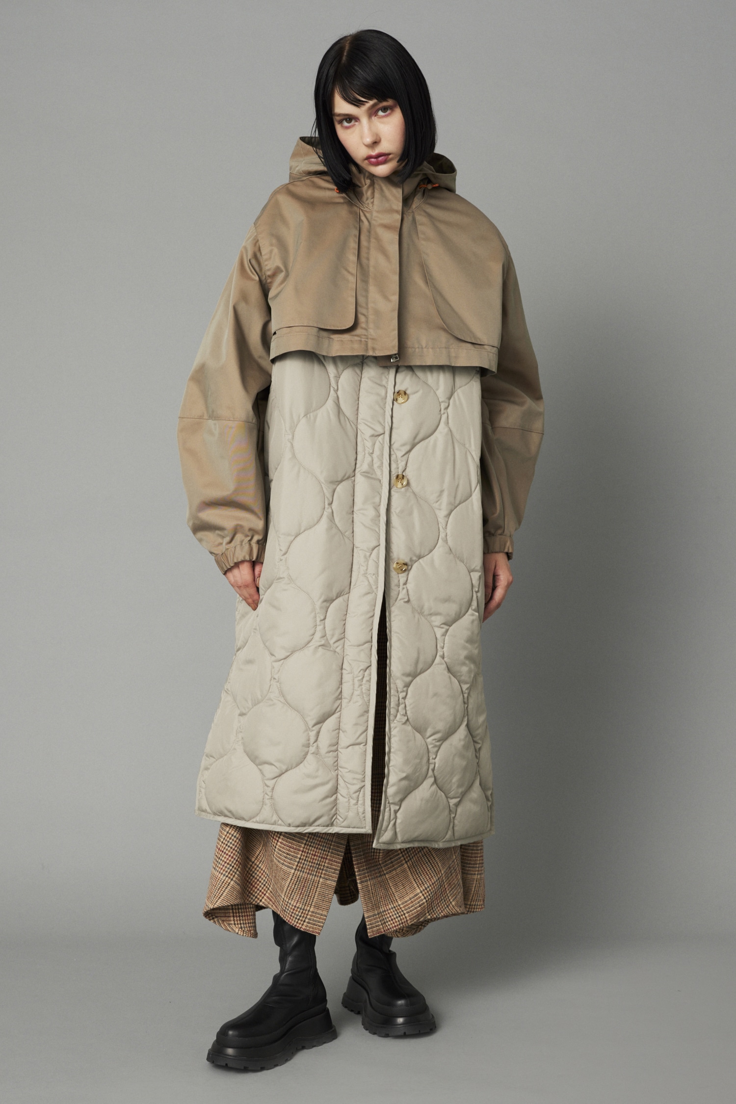 Layered blouson BEG FREE