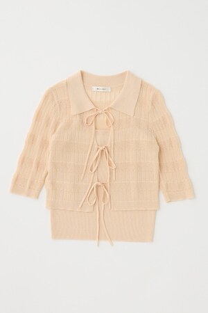 KNIT CAMI & RIBBON シャツセット