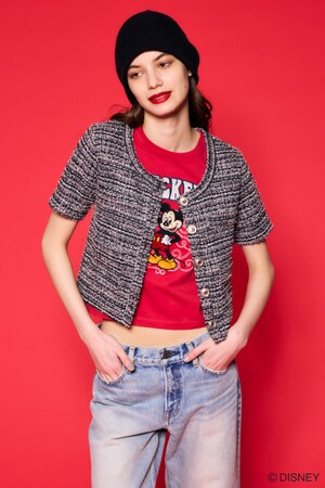 MD APPLIQUE EMB Tシャツ / MICKEY
