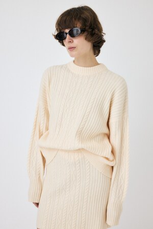 RIB CABLE ニットトップス