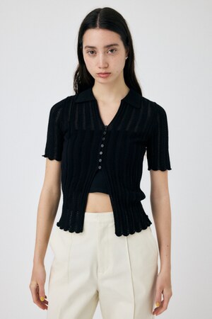 COTTON KNIT OPENWORK カーディガン
