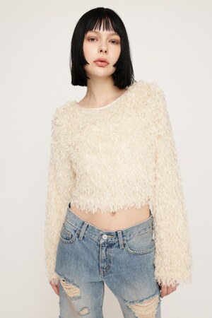 2WAY SHEER FEATHER トップス