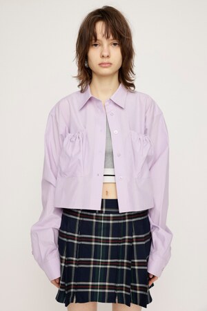 GATHER POCKET CROPPED シャツ