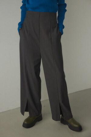 high waist front slit pants