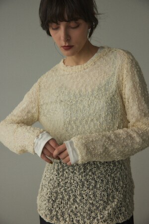 loop yarn knit tops