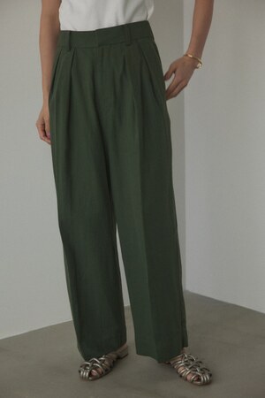 cotton linen tuck pants