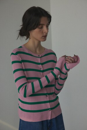 border rib cardigan