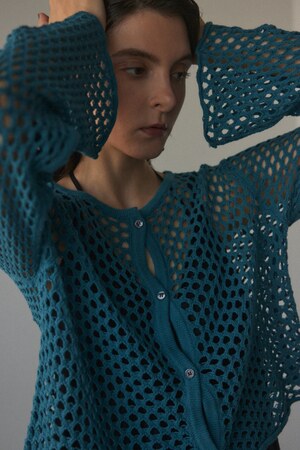 2way mesh knit cardigan