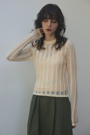sheer stripe tops