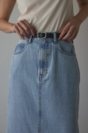 undulation buckle slim belt