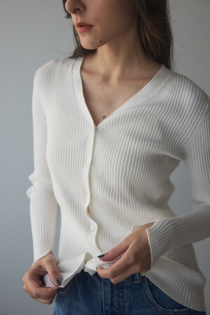 washable rib cardigan