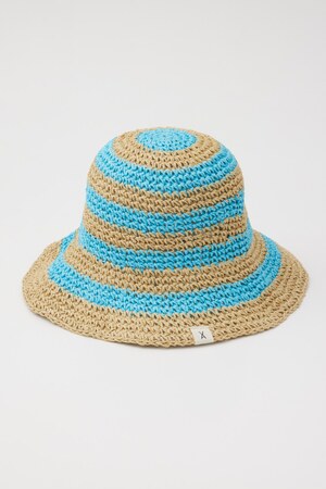 【VARZAR】ストライプ ペーパー バケットハット