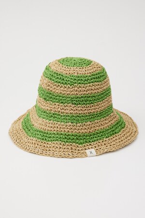 【VARZAR】ストライプ ペーパー バケットハット