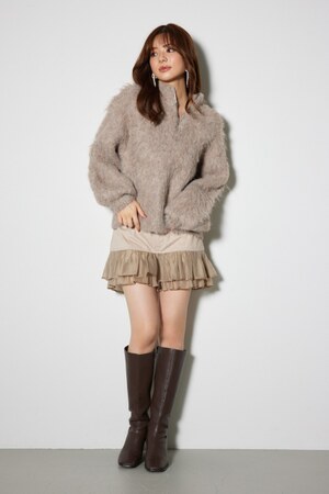 レイヤードティアードデニムスコートショートパンツ